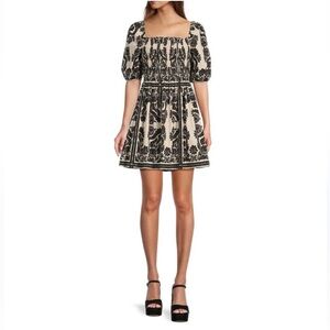 ANTONIO MELANI Mina Printed Chinoiserie Black and White Dress